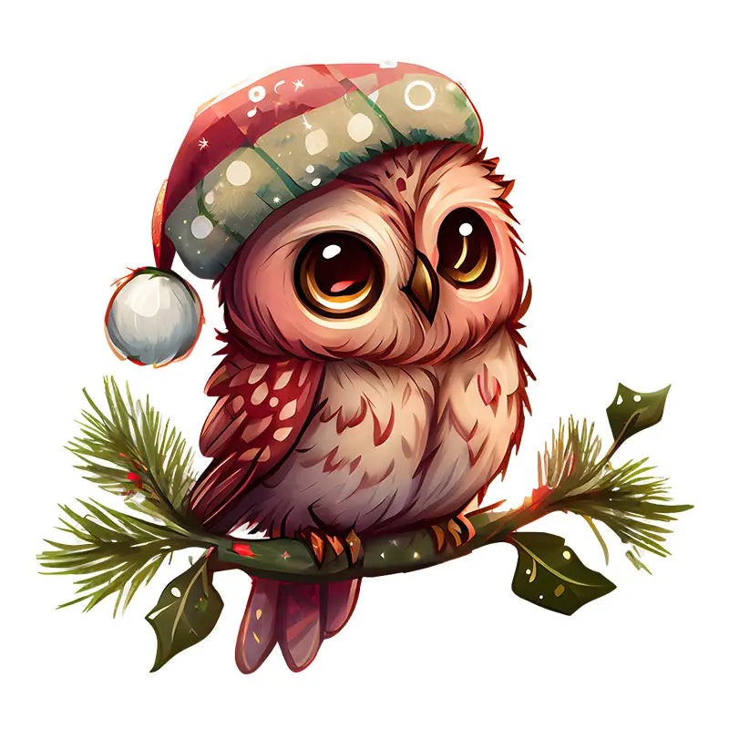 Festive Merry Christmas Owl Wall Decals - Image 16