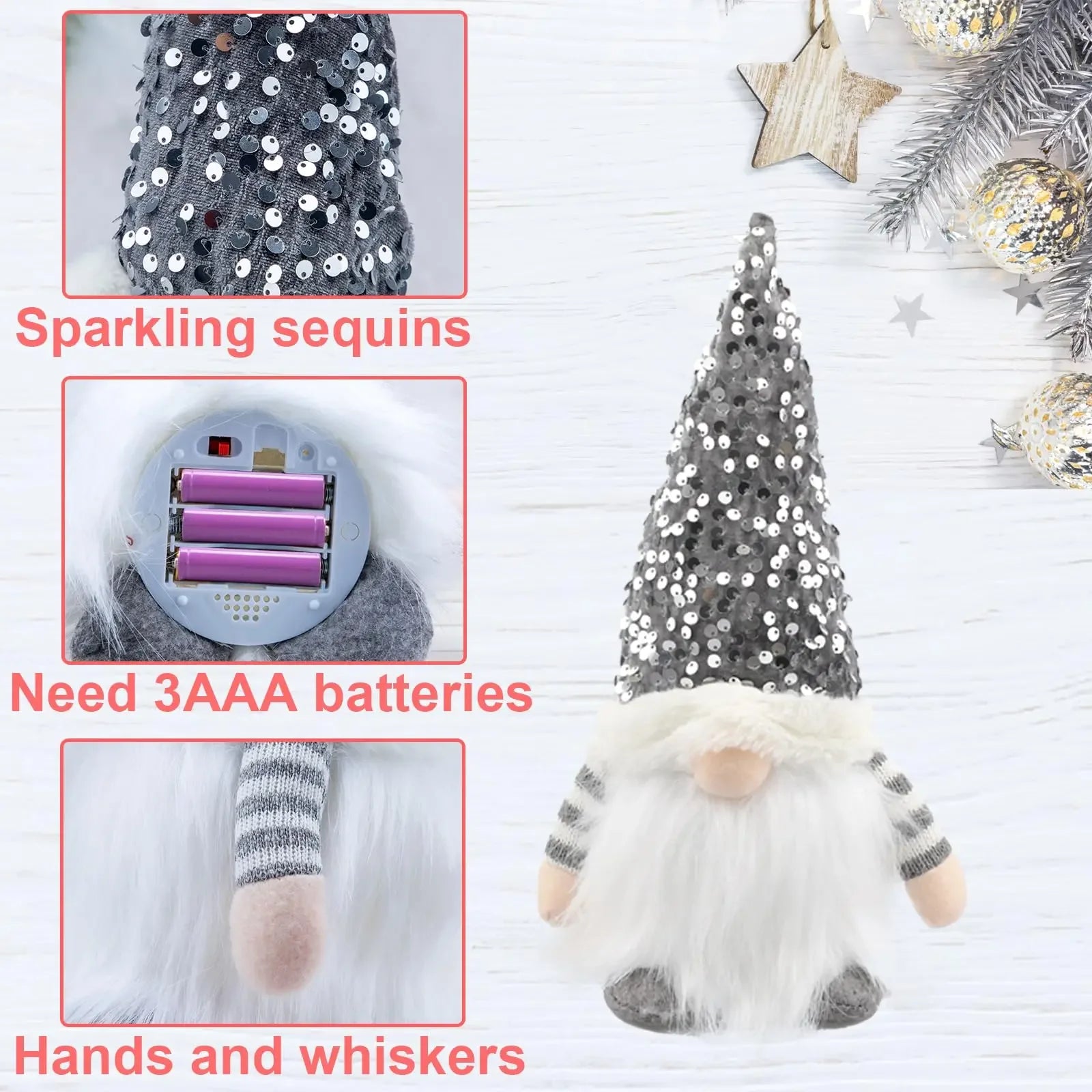Light Up Gnome Christmas Decorations – Festive Table Ornaments - Image 9