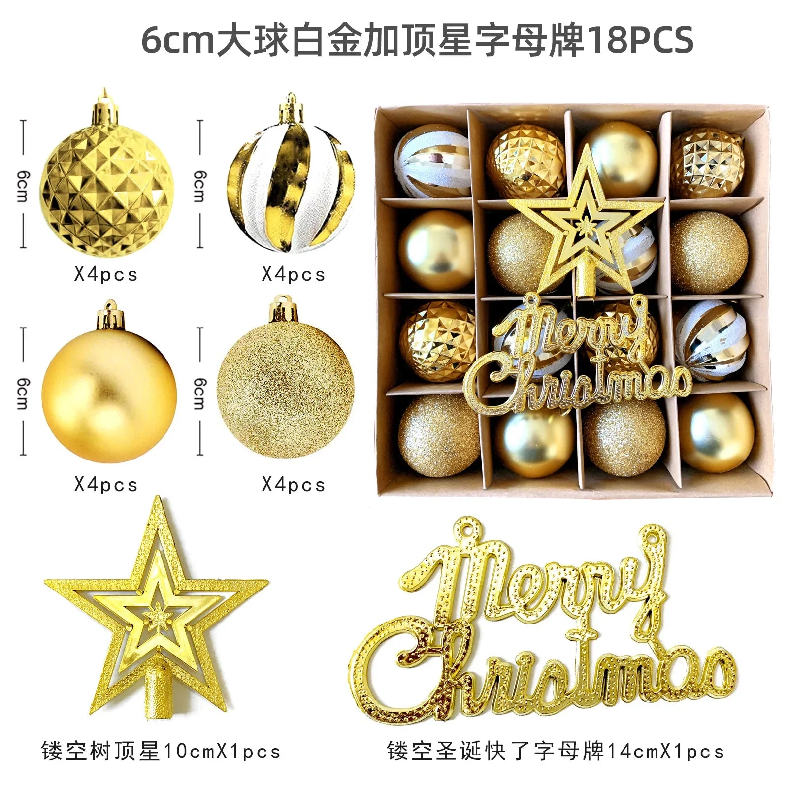 Large Golden Red Christmas Baubles for Festive Decor - Image 14