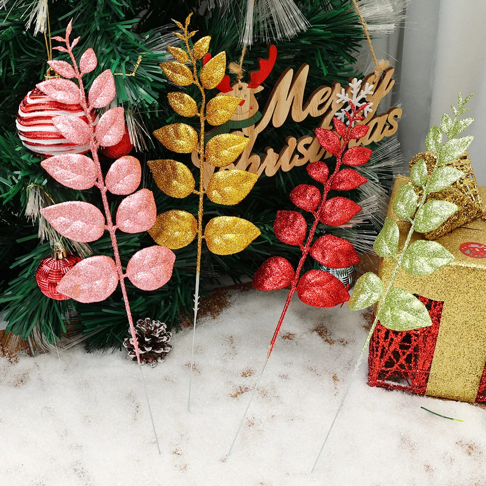 Glittering Pine Leaves for Festive Christmas Decor - Image 22