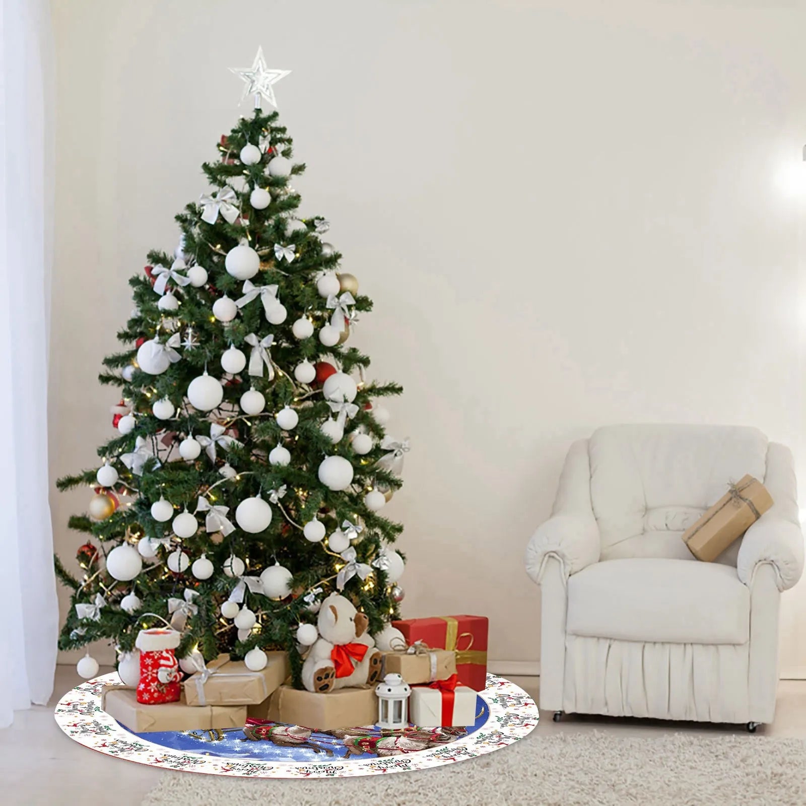 Charming Pink Snowman Christmas Tree Skirt - Image 16