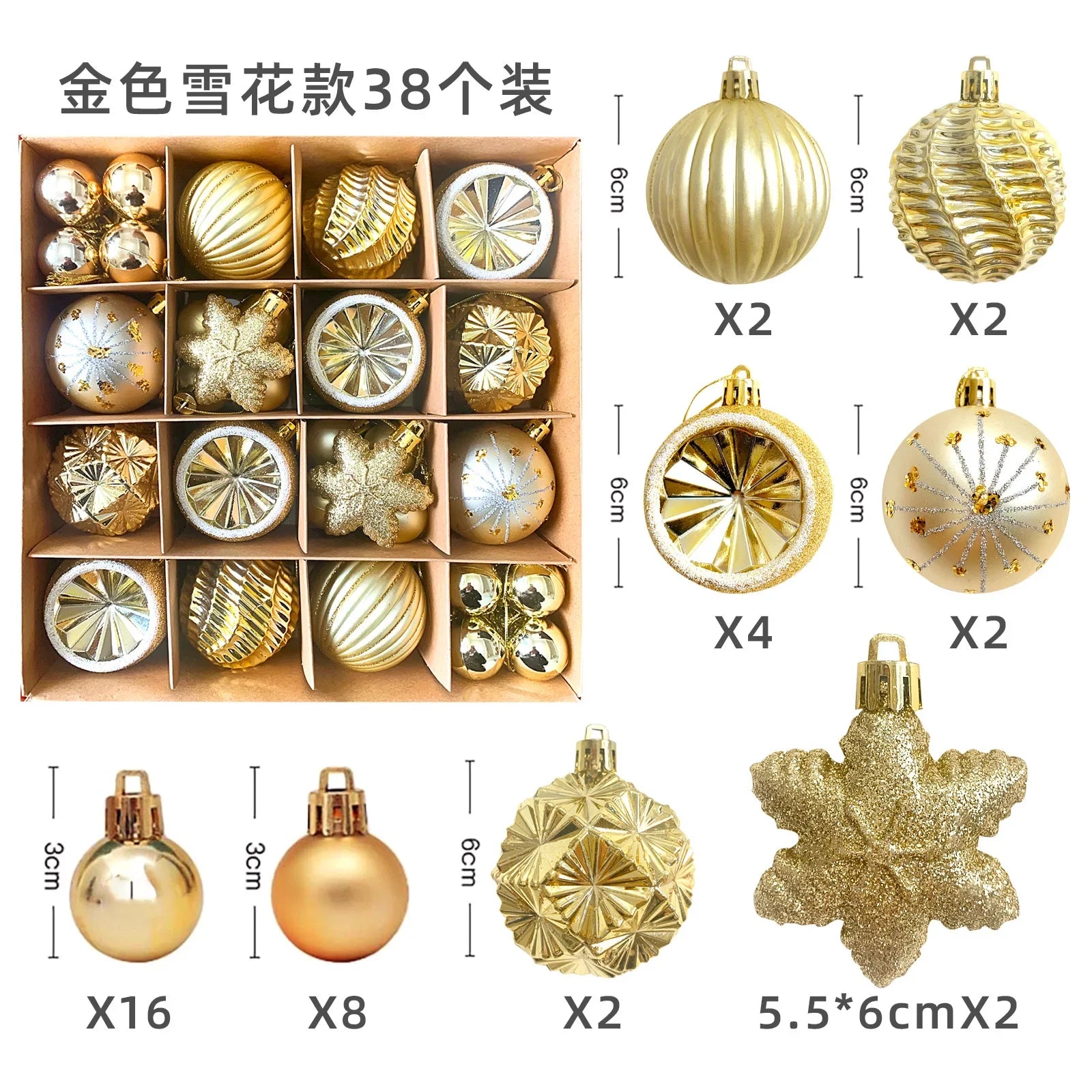 Large Golden Red Christmas Baubles for Festive Decor - Image 18