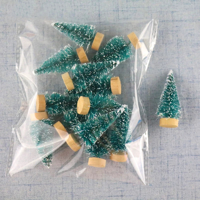 12pc Mini Artificial Christmas Trees - Blue & Green - Image 7