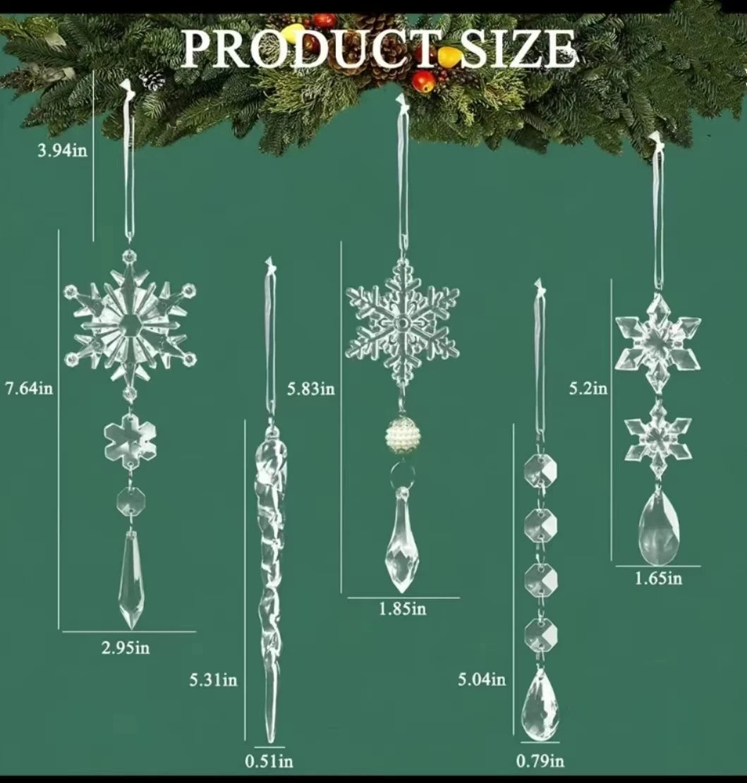 10pcs Acrylic Snowflake Ornaments for Christmas Decor - Image 7