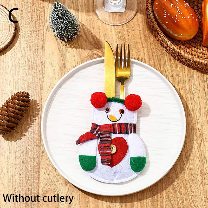 Festive Christmas Tableware & Cutlery Holder Set - Image 6