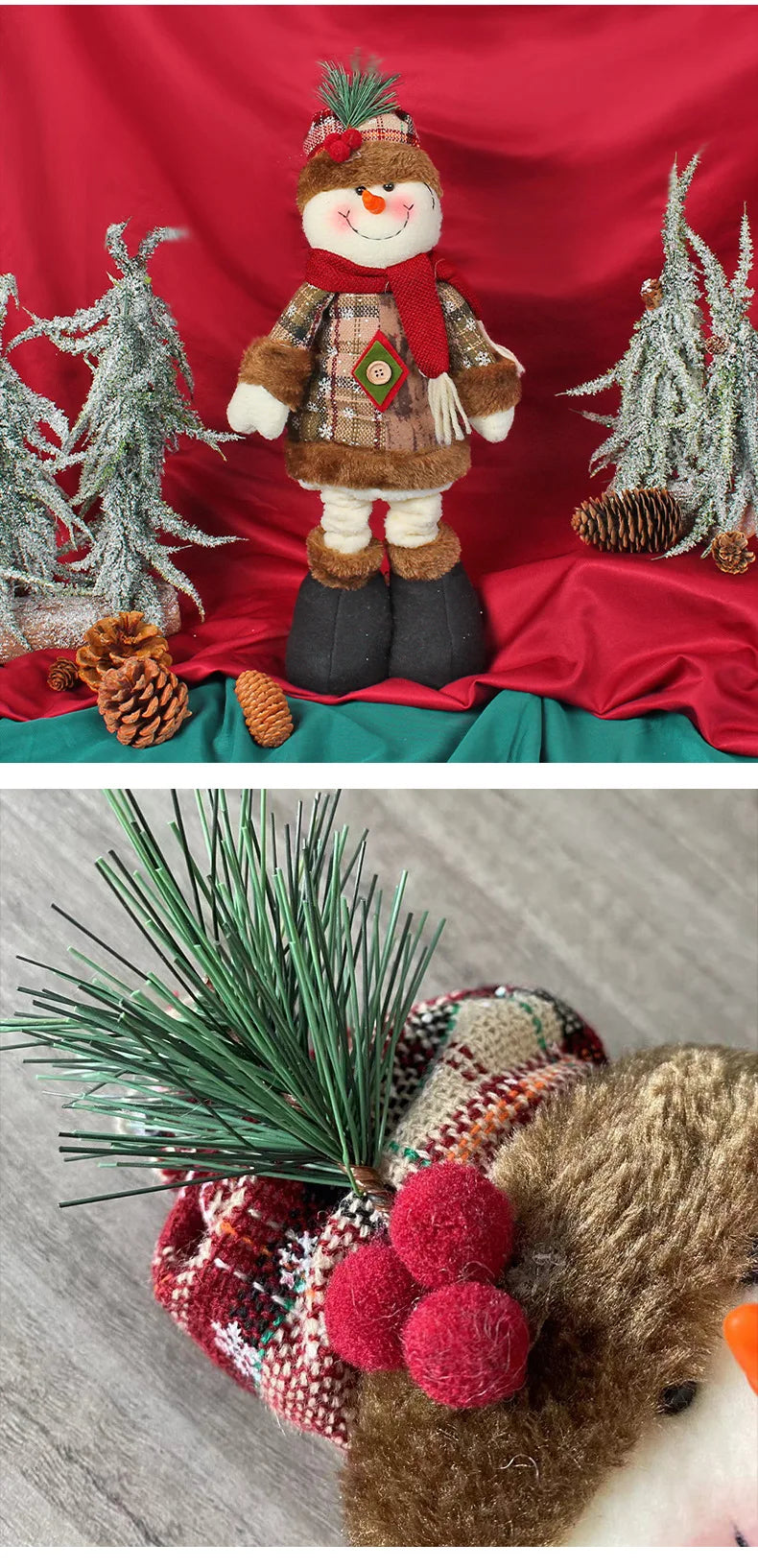 Charming Christmas Standing Santa, Snowman & Reindeer Figurines - Image 25