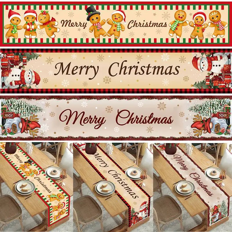 Festive Red Floral Table Runner for Christmas - Image 29
