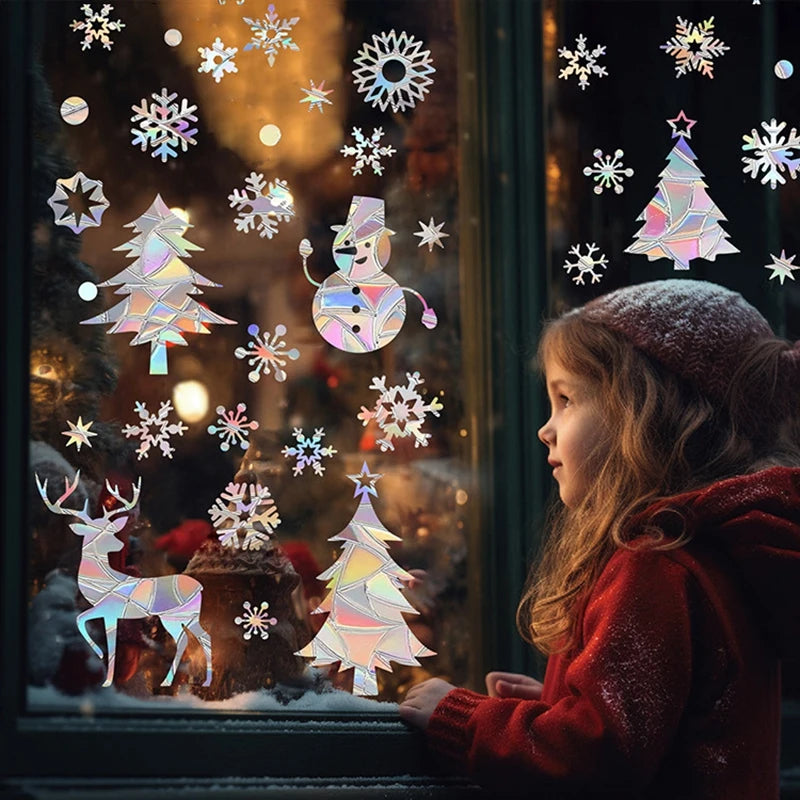Sparkling Christmas Snowflake Window Stickers Decor - Image 2