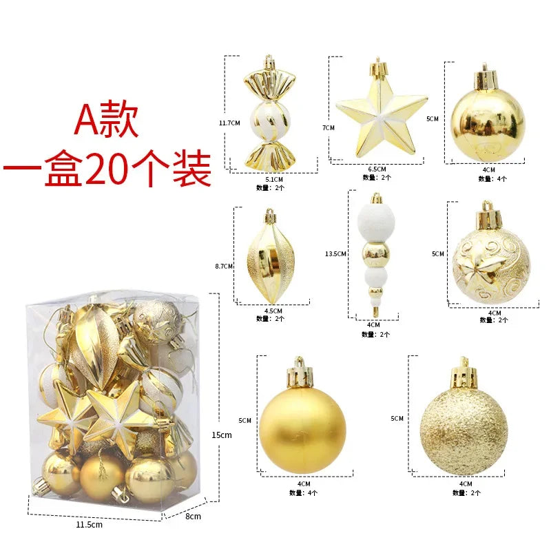 20Pcs Rose Gold Christmas Tree Ornaments Set - Image 17