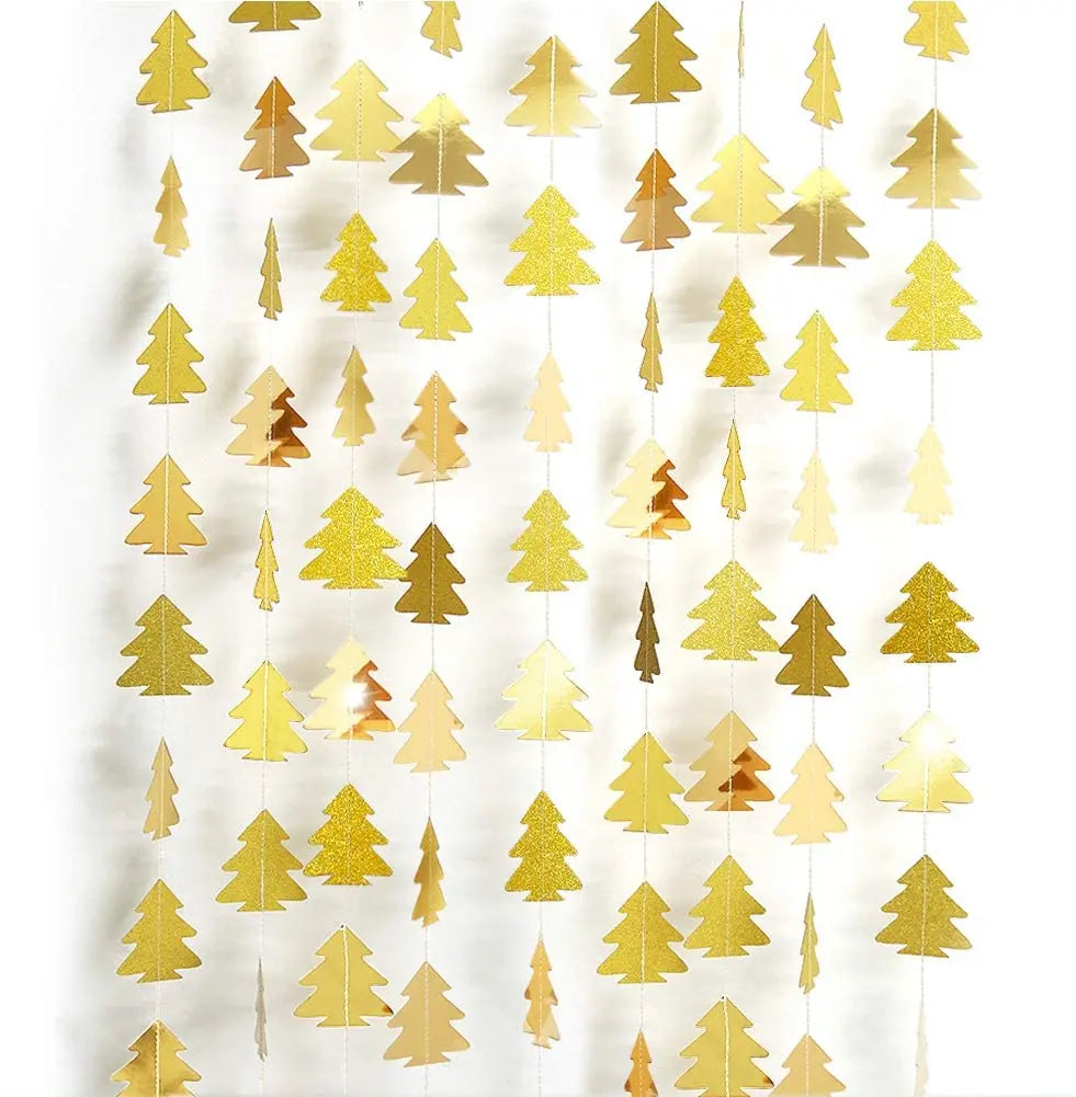 Rose Gold Glitter Christmas Tree Garland Decor - Image 12