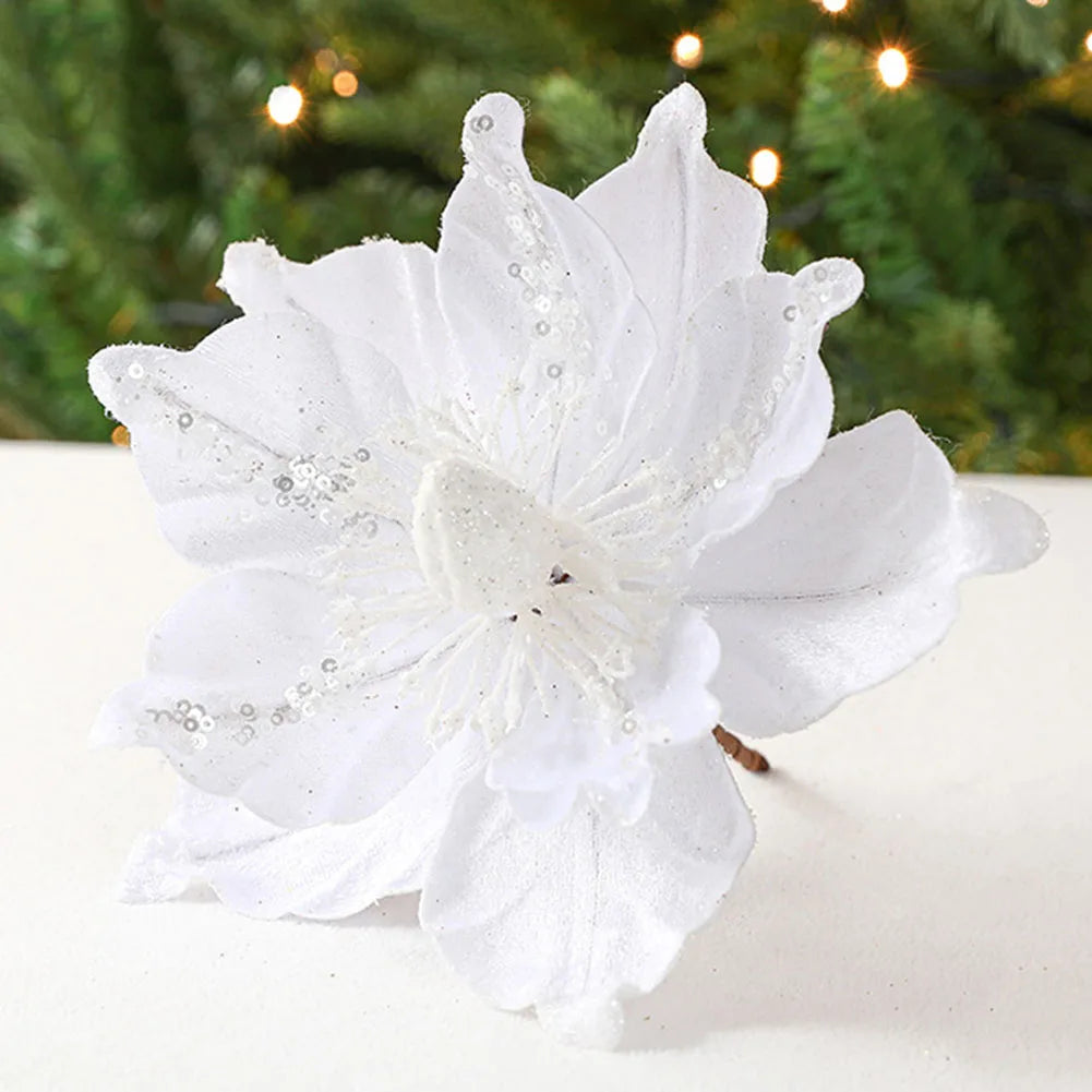 Sparkling Christmas Poinsettia Hanging Tree Decor - Image 50