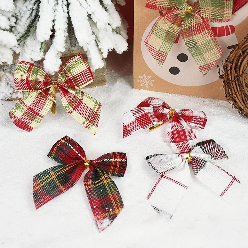 Christmas Gold Dust Bow Ornaments - 10/20pcs - Image 16