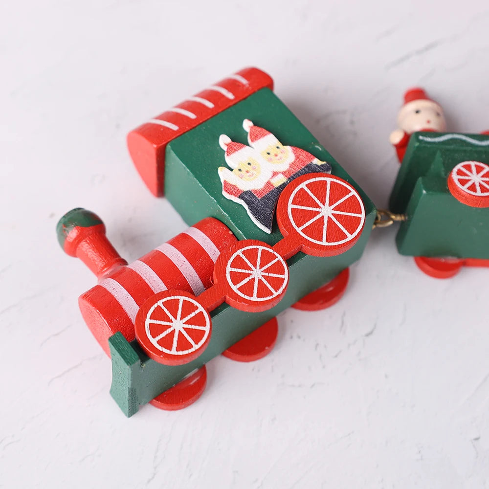 Charming Wooden Train Ornaments for Christmas Decor - Image 40