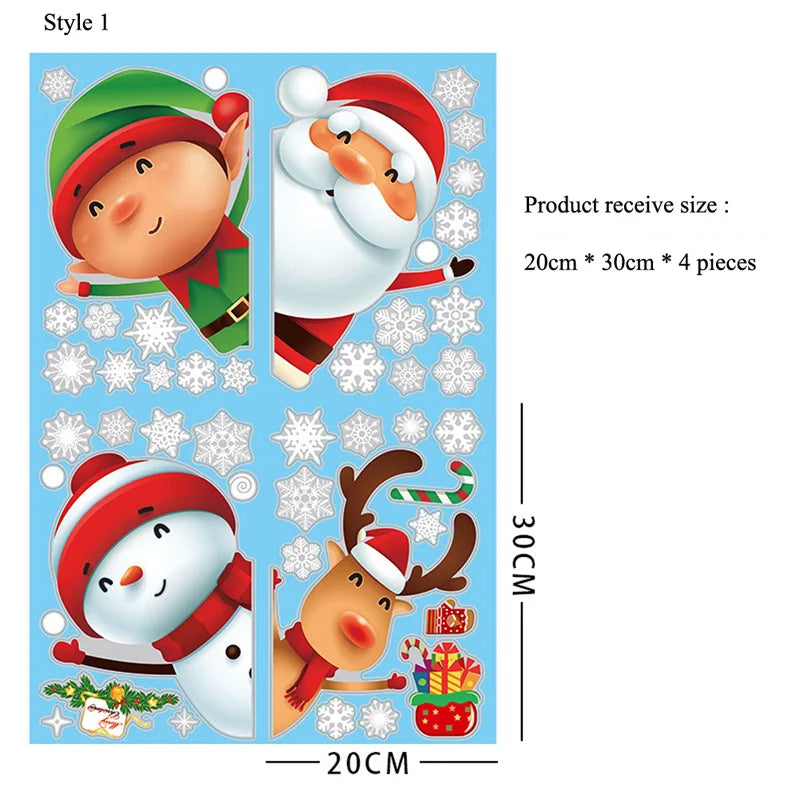 Festive Christmas Snowman & Santa Window Stickers - Image 4