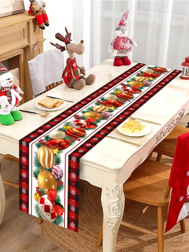 Christmas Poinsettia Linen Table Runner for Festive Decor - Image 6