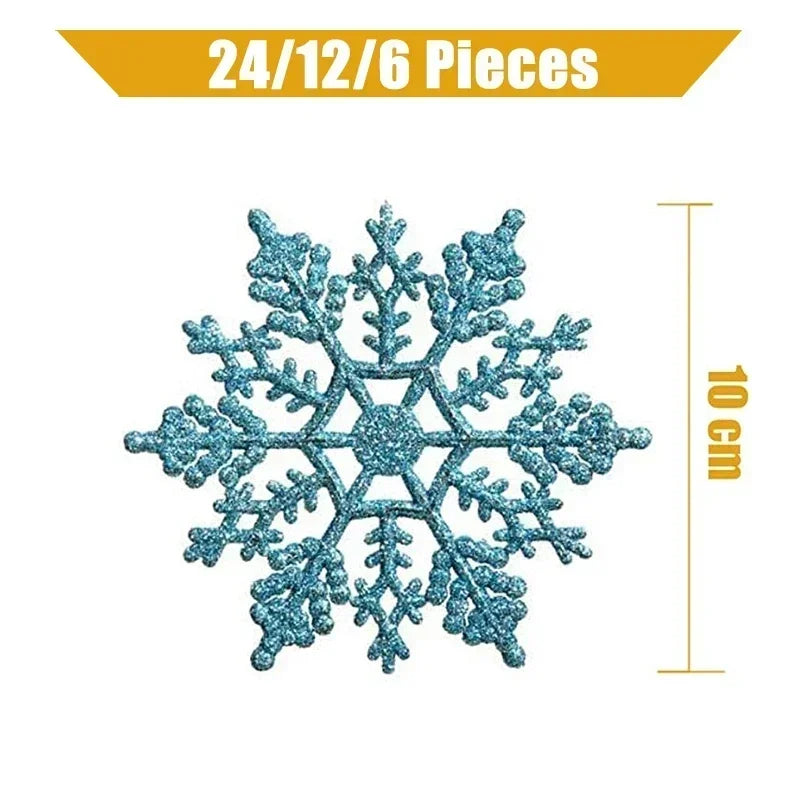 Sparkling Blue Snowflake Ornaments for Christmas Trees - Image 3