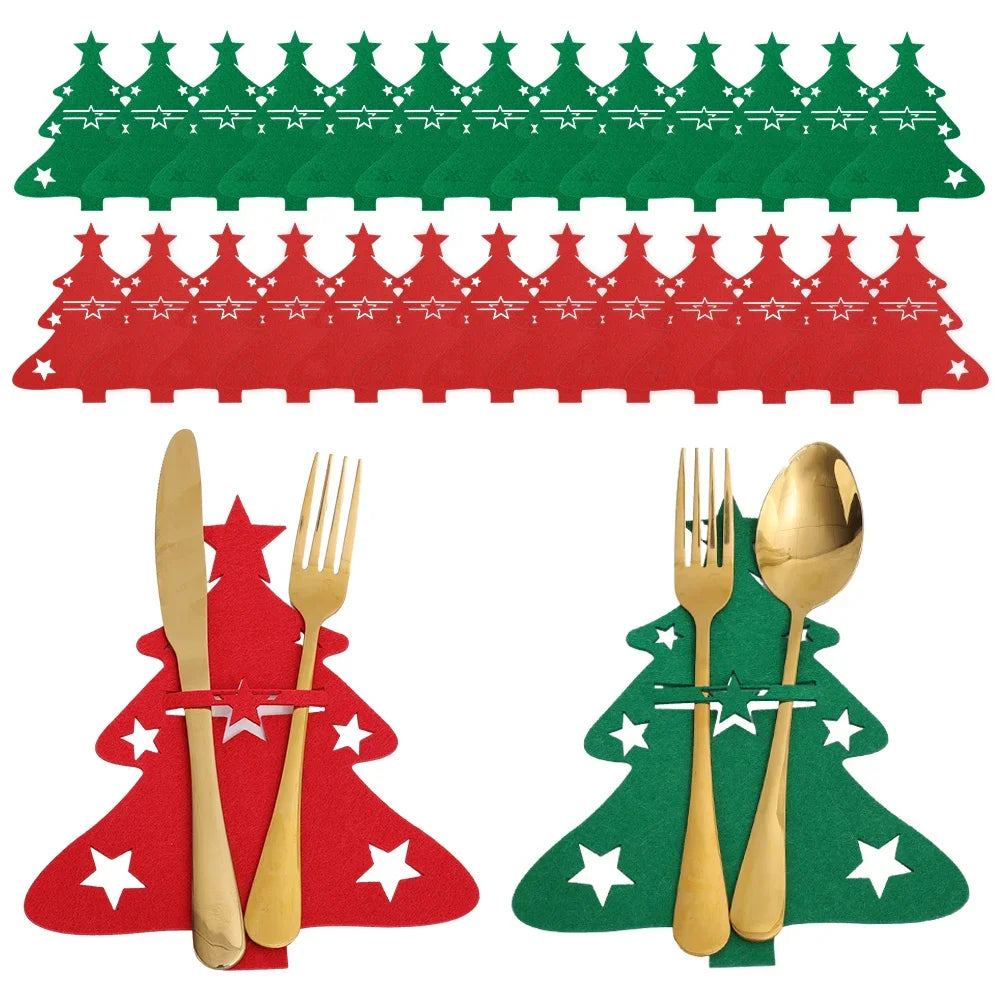 Christmas Tree Cutlery Holders – Festive Table Decor - Image 9