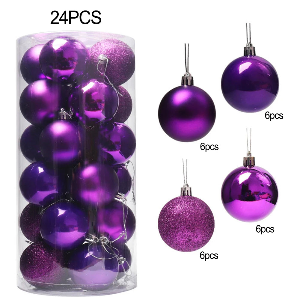 24pcs Shimmering Christmas Ball Ornaments for Tree - Image 73