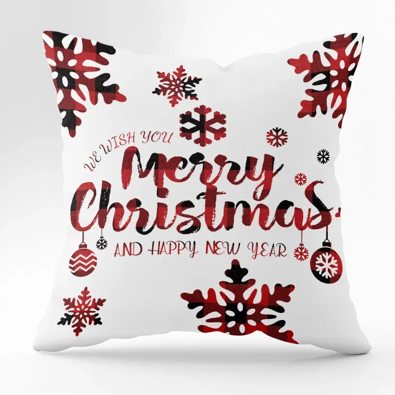 Festive Santa Claus Snowman Decorative Pillow Cover - Image 18