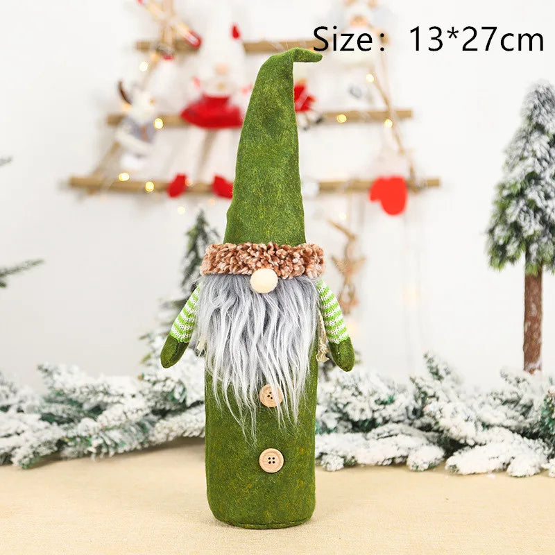 Festive Gnome Wine Bottle Cover for Christmas - Image 35
