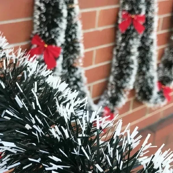 Christmas Tinsel Garland & Ribbon Wreath Decor - Image 12