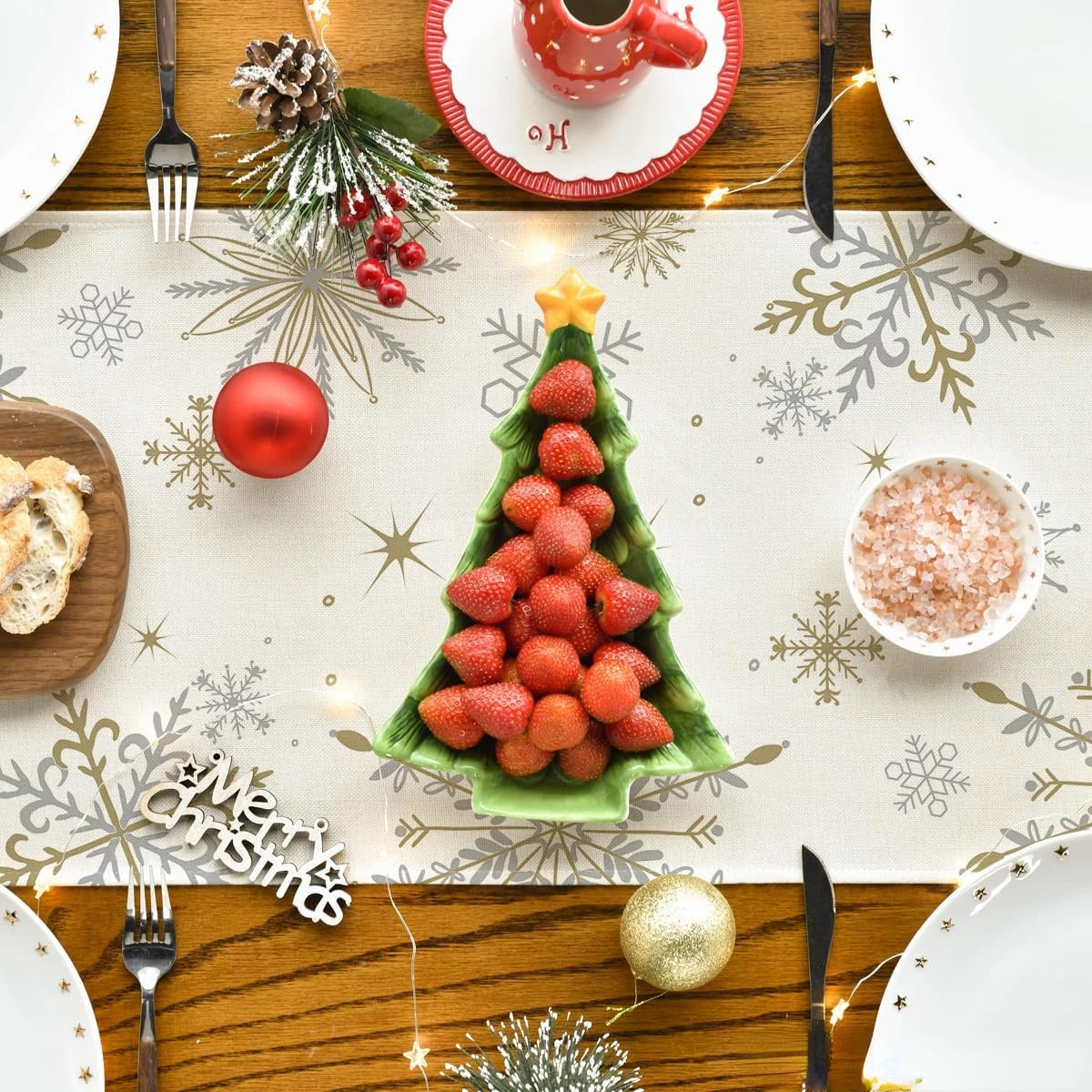 Enchanting Snowflake Let It Snow Table Runner - Image 5