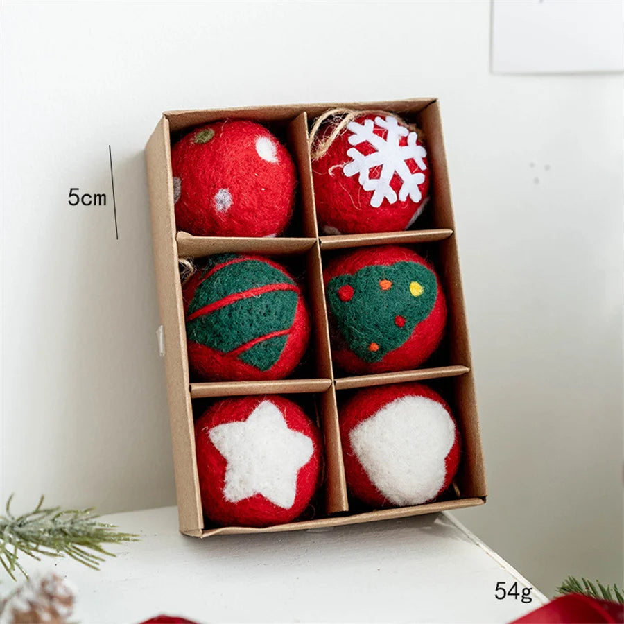 Charming Felt Wool Snowballs for Festive Decor - Image 2