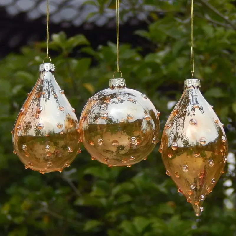 Elegant Golden Glass Ball Christmas Tree Ornament - Image 3