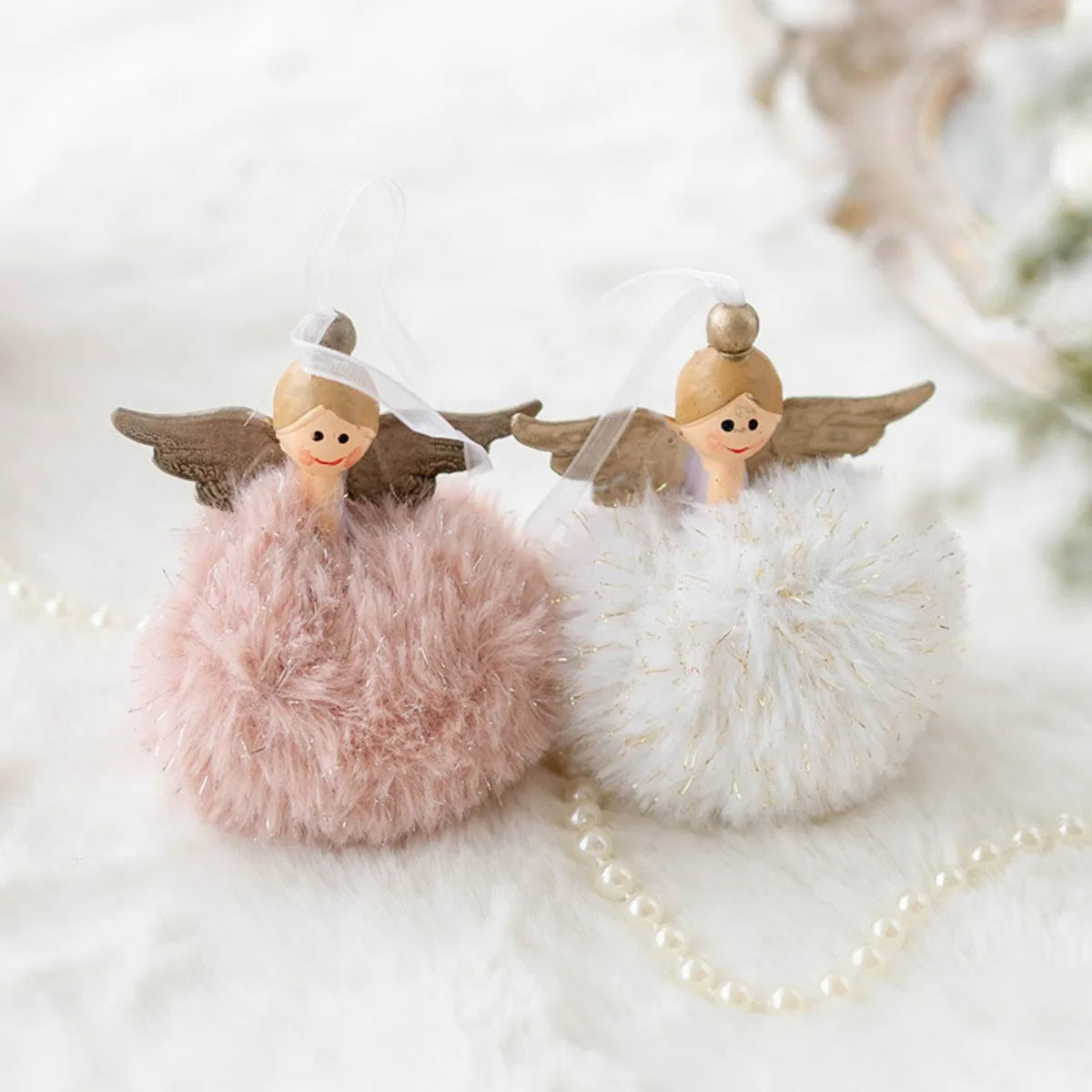Festive Angel Baby Plush Doll Ornament