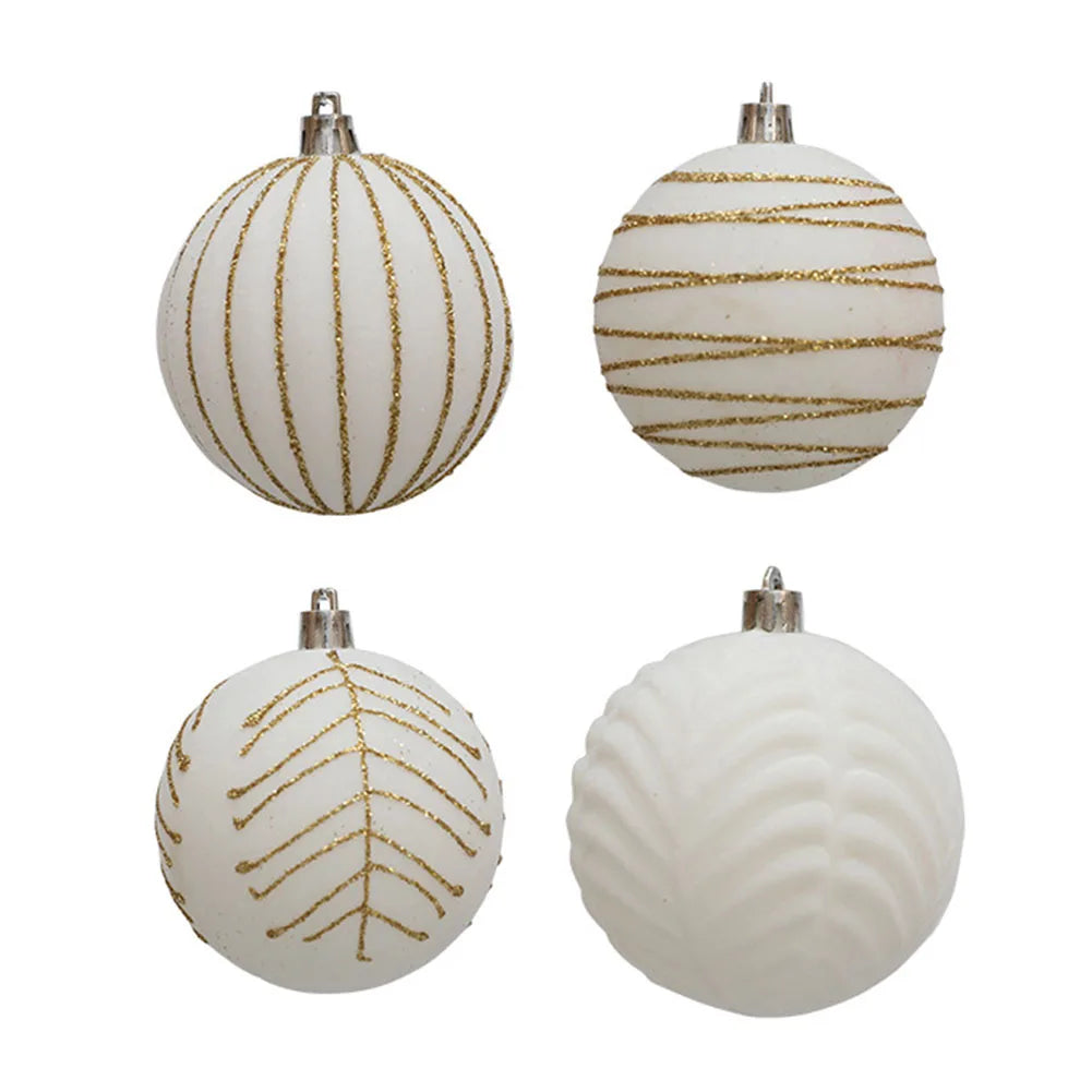 6PCS Flocking Christmas Ball Ornaments - Red & Green - Image 20