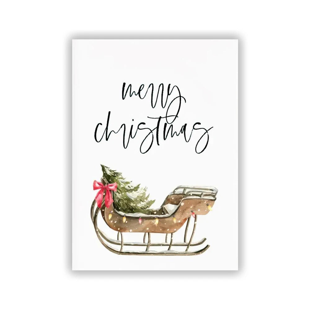 Charming Christmas Elk & Pine Tree Canvas Art - Image 12