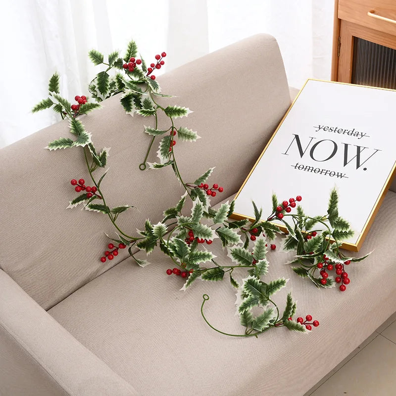 Enchanting LED Christmas Garland with Red Berries - Image 22