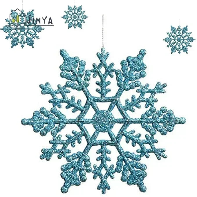 Sparkling Blue Snowflake Ornaments for Christmas Trees
