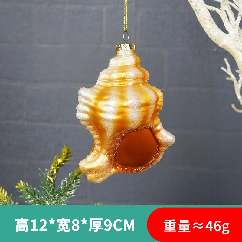 Christmas Marine Animal Glass Pendant Ornaments - Image 17