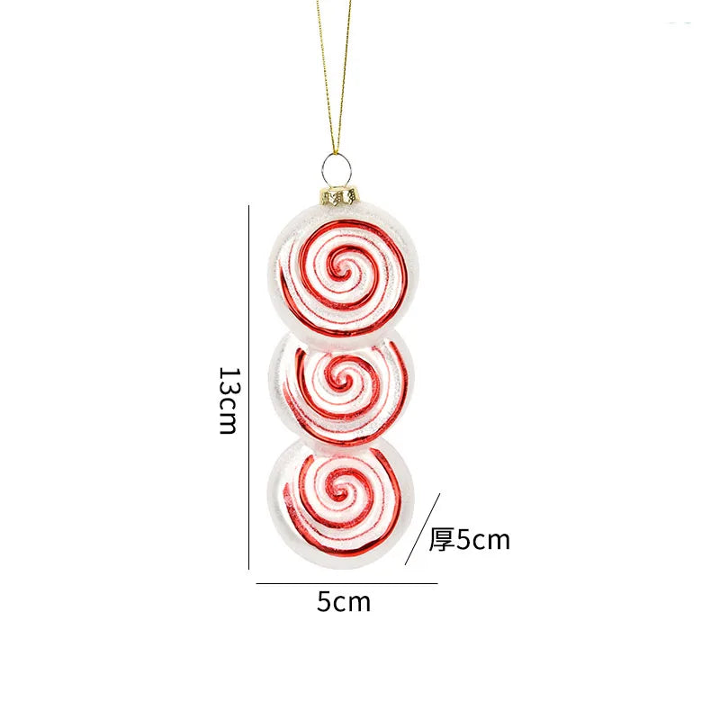 Festive Glass Ice Cream Pendant Christmas Ornaments - Image 17