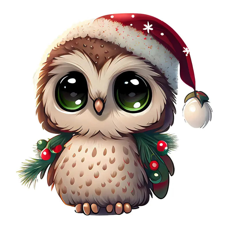 Festive Merry Christmas Owl Wall Decals - Image 21