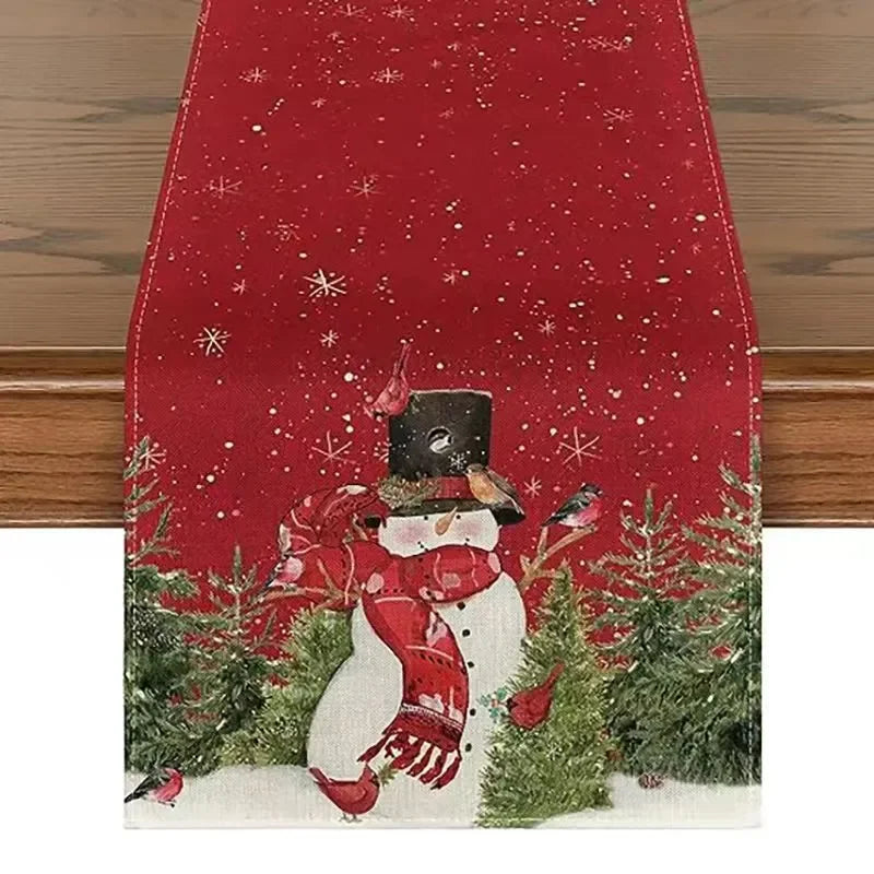 Charming Snowman Christmas Table Runner for Dining - Image 34