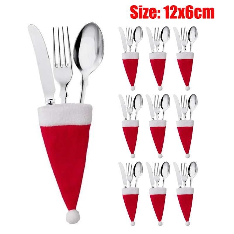 Festive Christmas Cutlery Holder Bag for Holiday Decor - Image 9