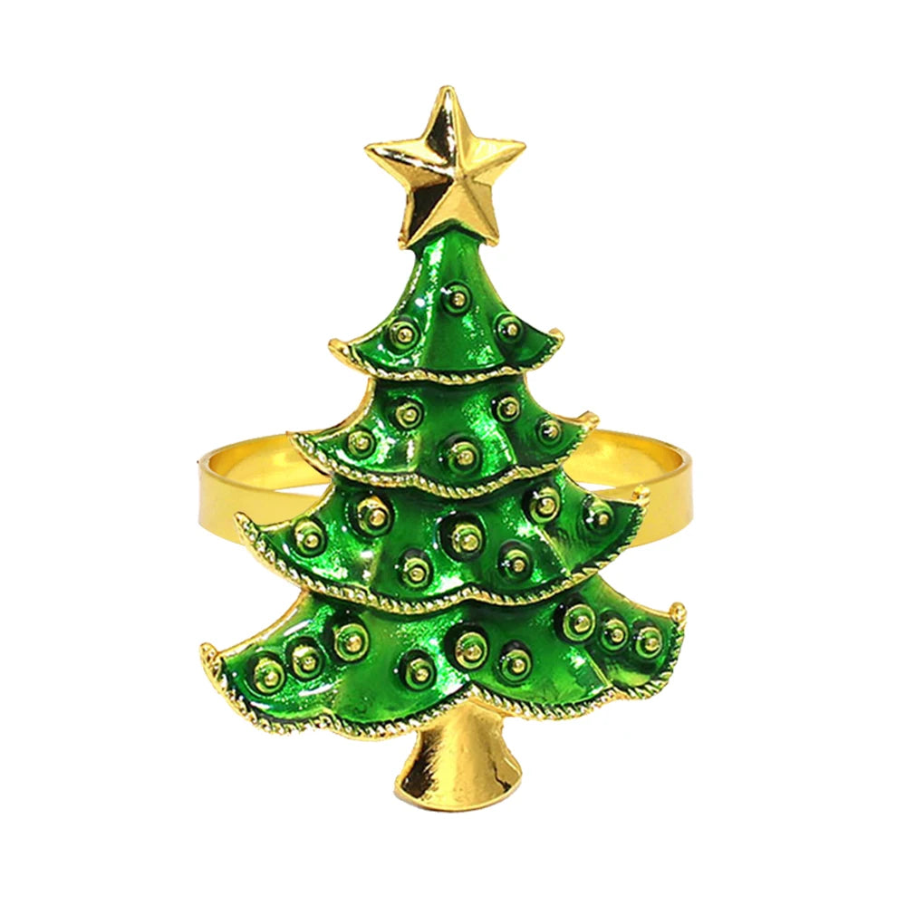 6 Festive Gold Christmas Napkin Rings Set - Image 20