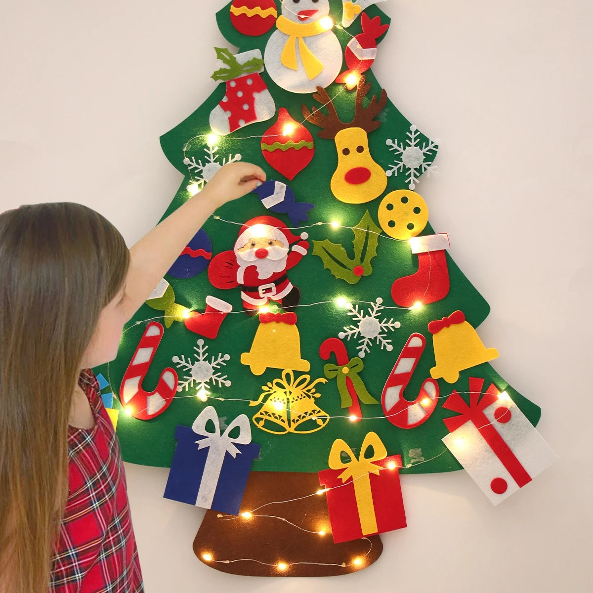 DIY Felt Christmas Tree with Lights - Festive Home Decor - Image 5