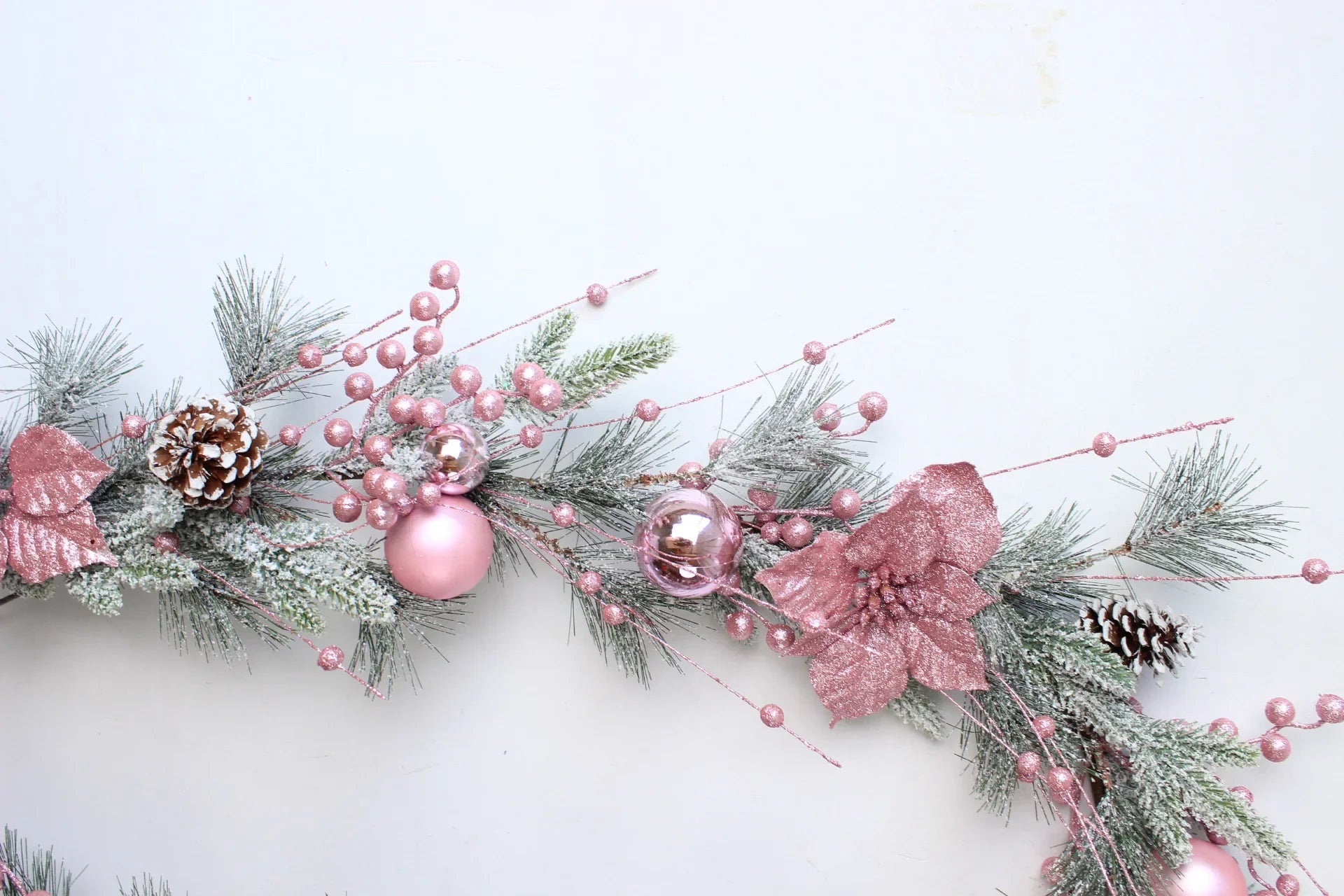 Charming Pink Christmas Wreath with Ornaments - Image 15
