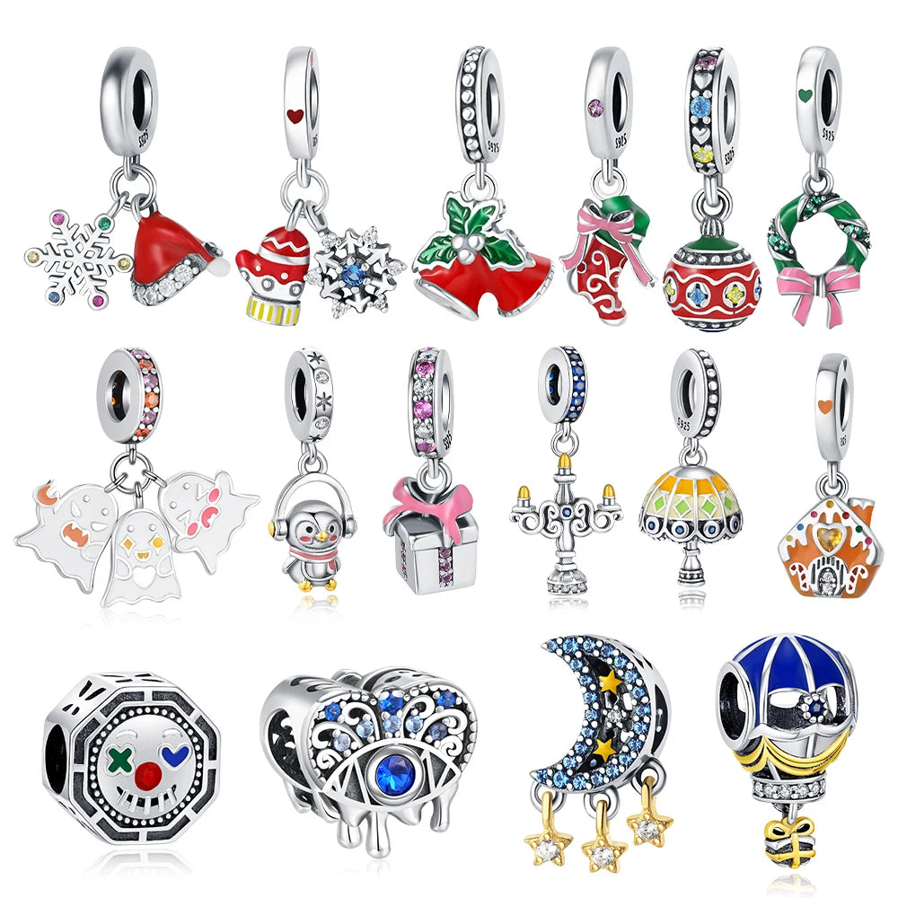 925 Silver Crystal Christmas Tree Charm for Bracelets - Image 3