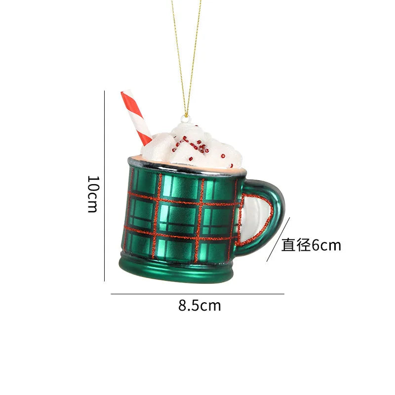 Festive Glass Ice Cream Pendant Christmas Ornaments - Image 18
