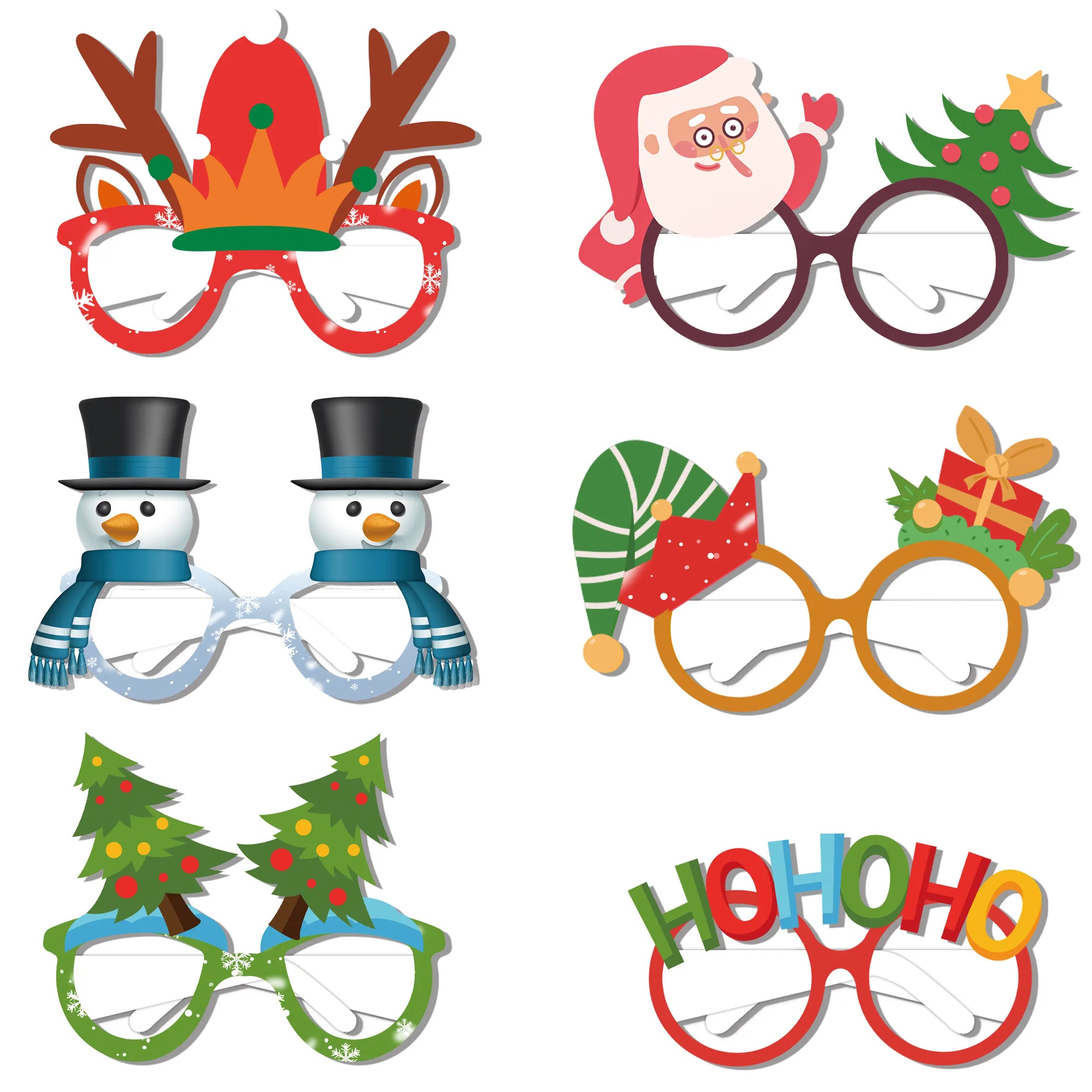 Festive Santa Tree Glasses Photo Booth Props - Image 6
