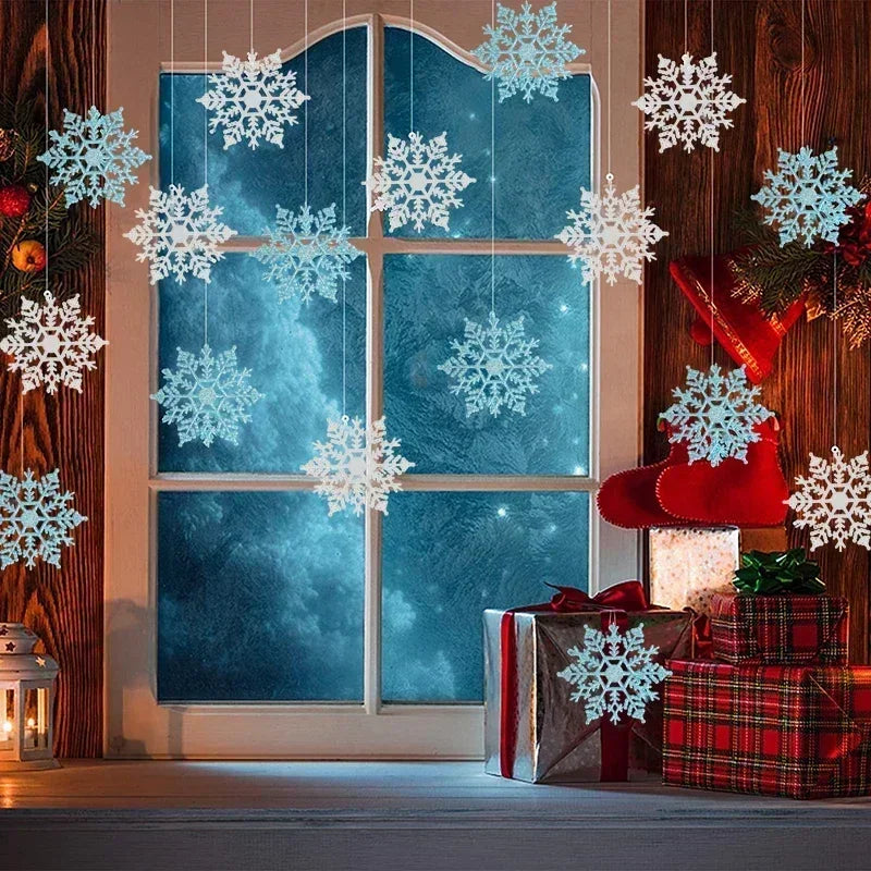 Sparkling Blue Snowflake Ornaments for Christmas Trees - Image 7