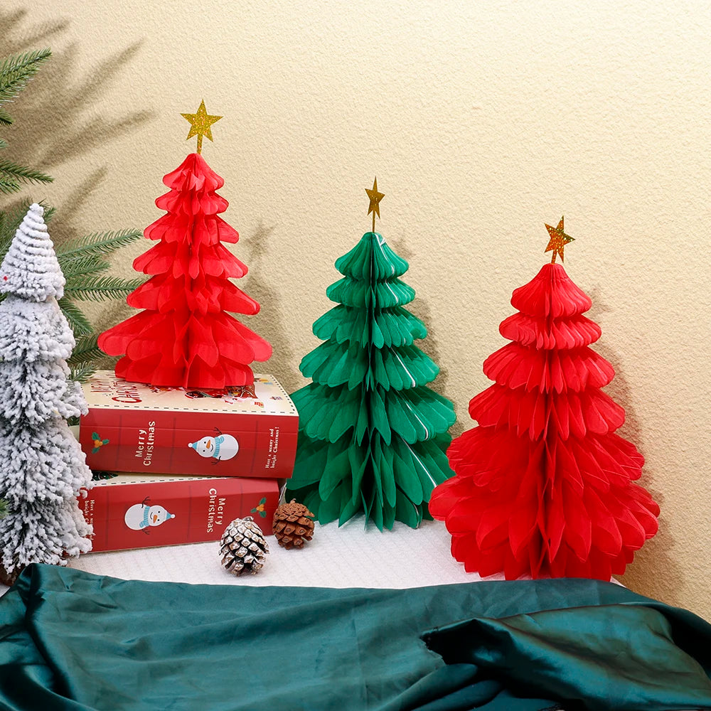Festive Honeycomb Christmas Ornaments – Red & Green - Image 7