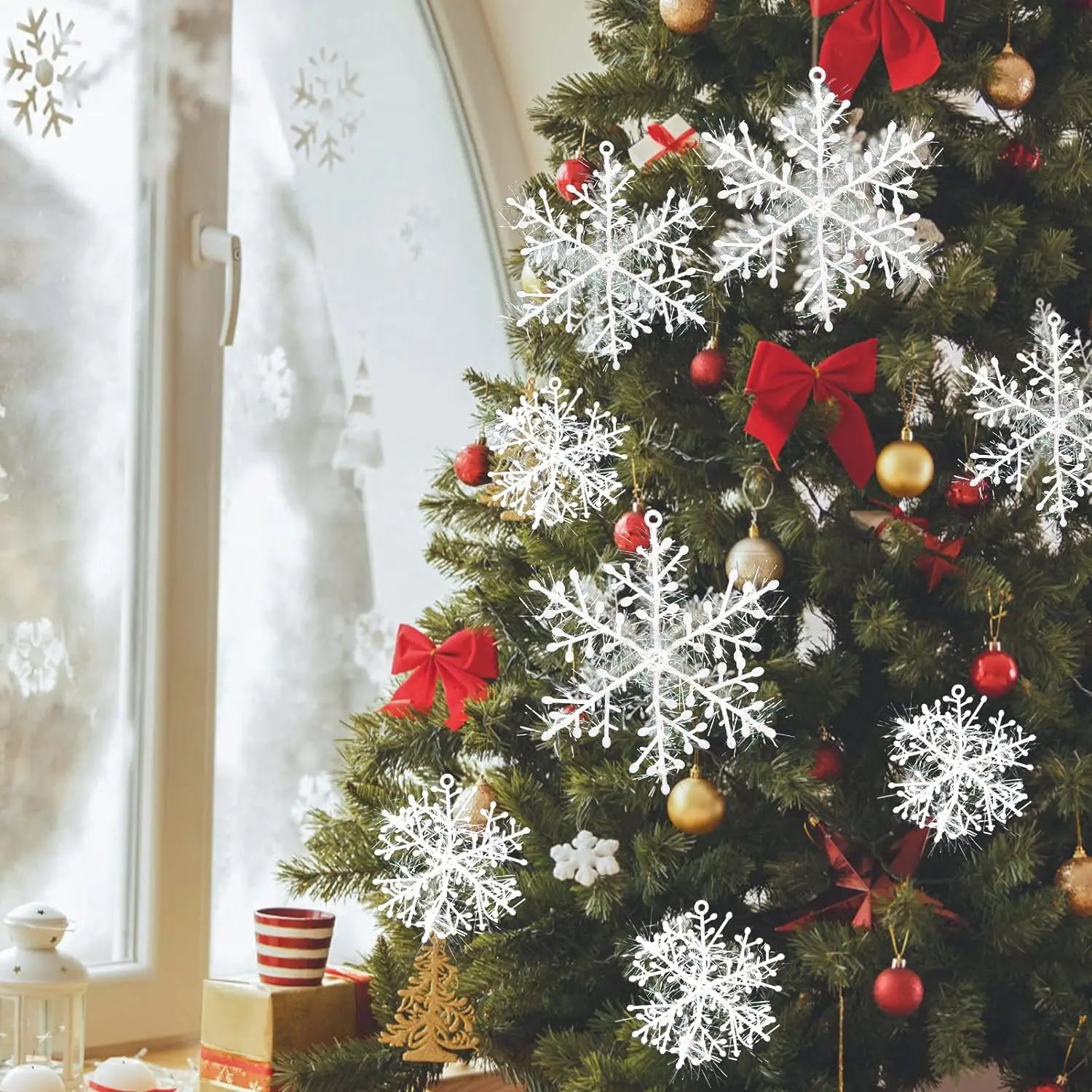 30 Christmas Snowflake Ornaments for Festive Decor - Image 17