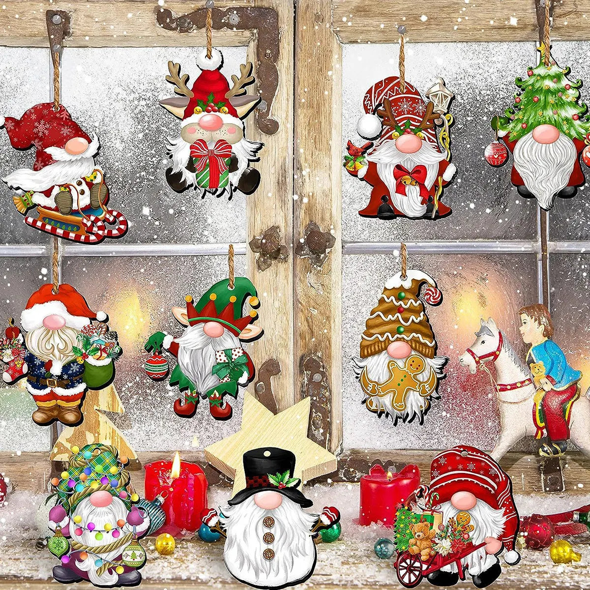Charming Wooden Snowman Christmas Ornament Decoration - Image 7