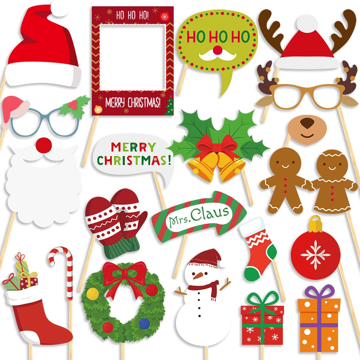 Festive Santa Tree Glasses Photo Booth Props - Image 4