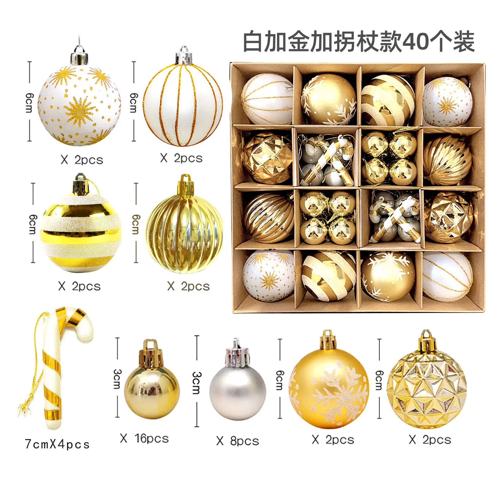 Large Golden Red Christmas Baubles for Festive Decor - Image 26